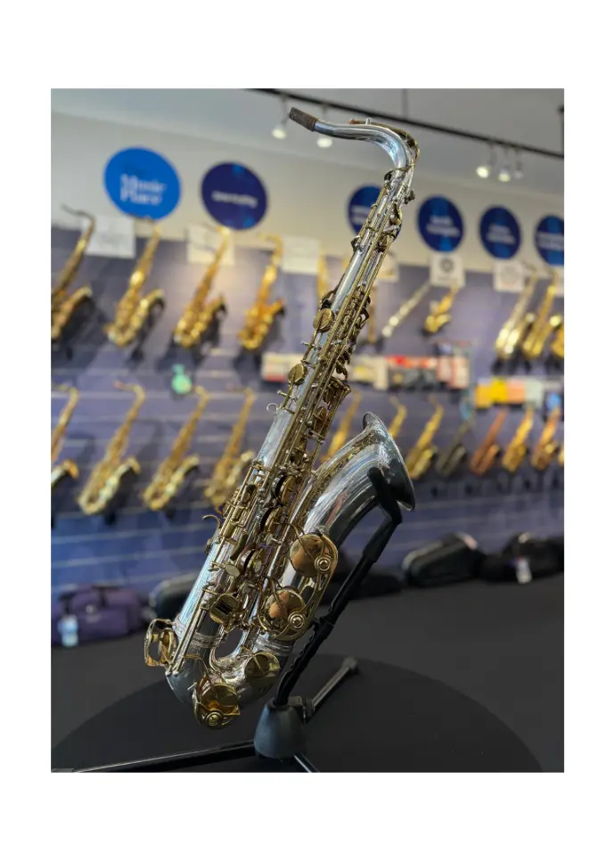 Consignment Temby Custom Tenor Saxophone - Silver Body, Gold Keys in Reunion Blues Bag