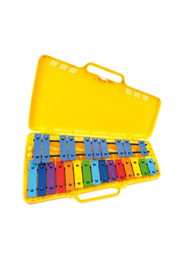 Percussion Plus 25 Note Coloured Glockenspiel in Plastic Case