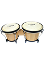 Percussion Plus 6 & 6-3/4" Wooden Bongos in Gloss Natural Lacquer Finish in Bongo Bag