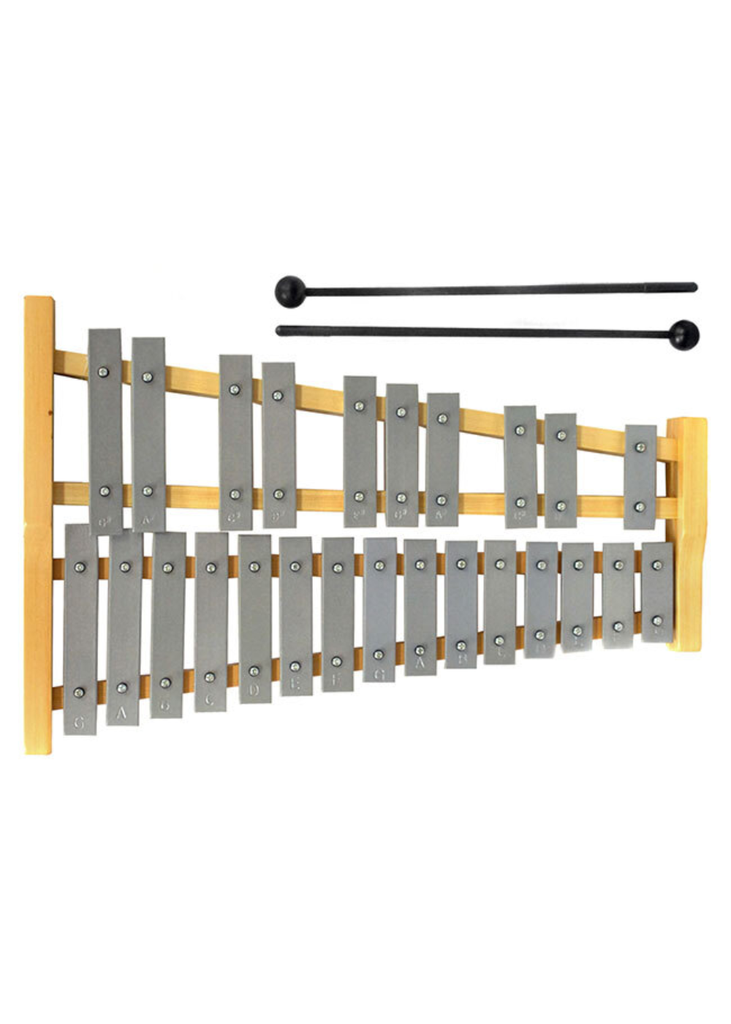 Percussion Plus 25-Note Glockenspiel with Natural Wood Frame
