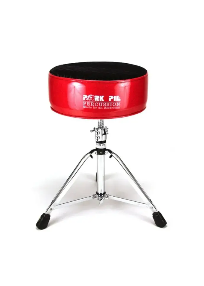 Pork Pie Round Drum Throne Black Sparkle Red Crush