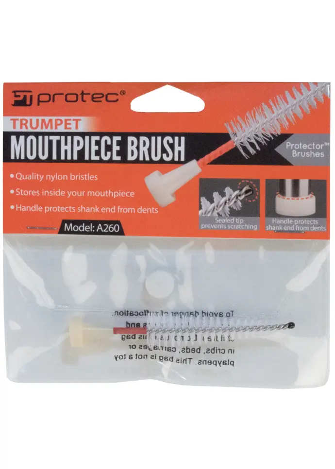Protec Trumpet Mouthpiece Brush with Shank Protector - A260