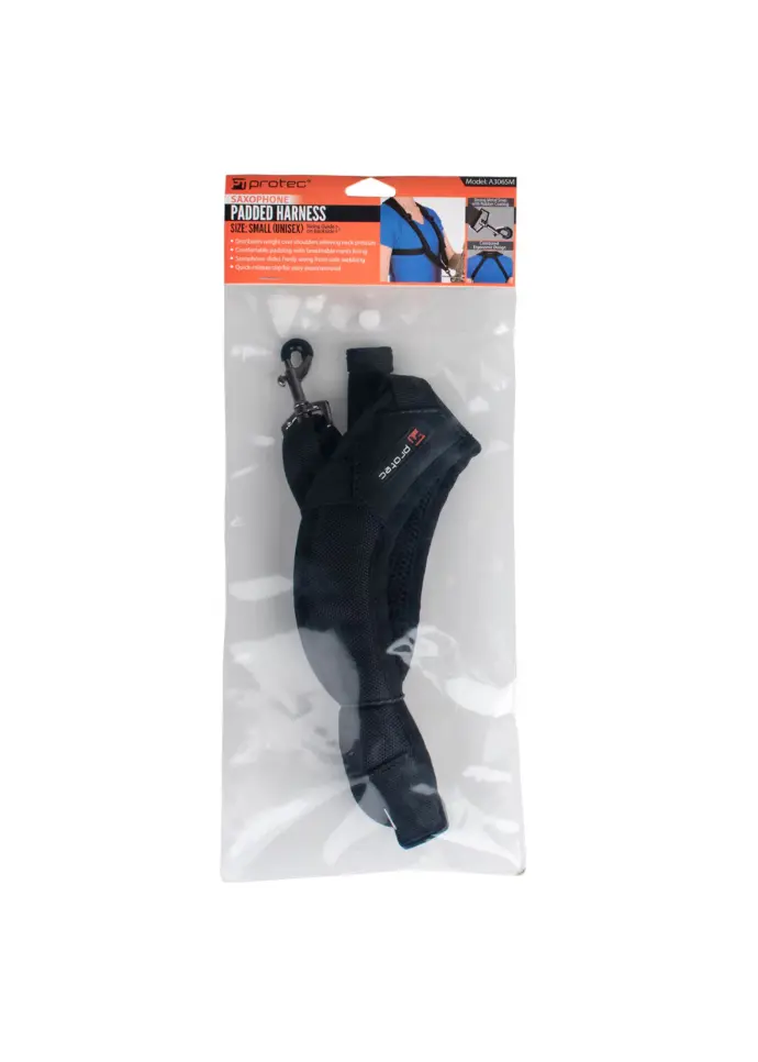 Protec Saxophone Harness - Deluxe Padded - Metal Snap - Small - A306SM