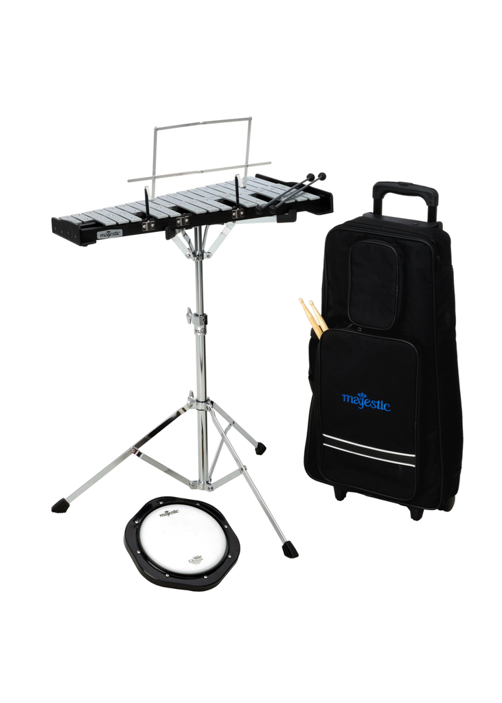 Majestic Glockenspiel & Practice Pad Percussion Kit with Roll Cart - MAK32PC