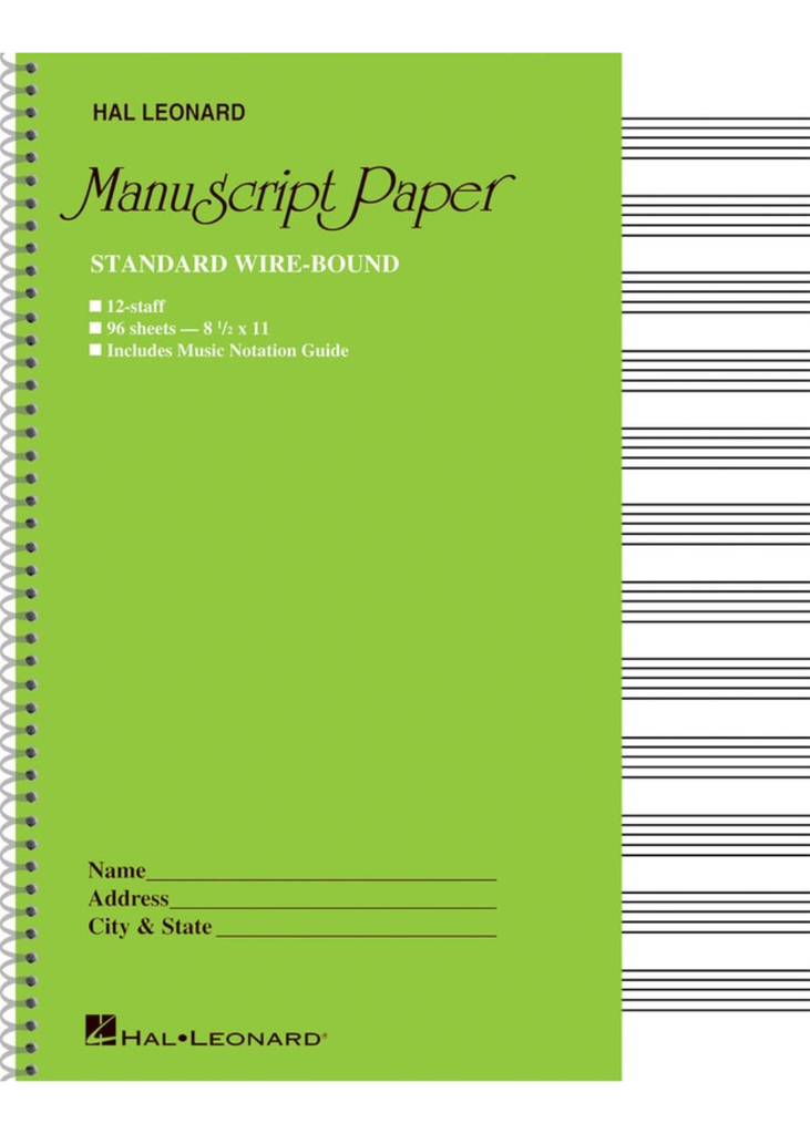 Standard Wirebound Manuscript Paper (Green Cover)