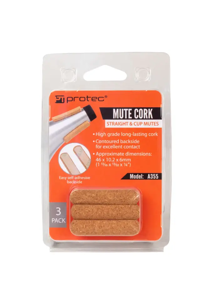 Protec Mute Replacement Cork - Pack of 3 - 46x10x6mm - A355