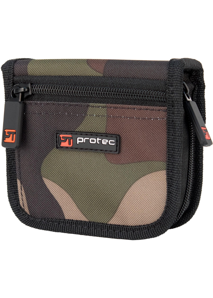 Protec Dual Trombone Mouthpiece Pouch - Nylon with Zipper Closer - Camouflage