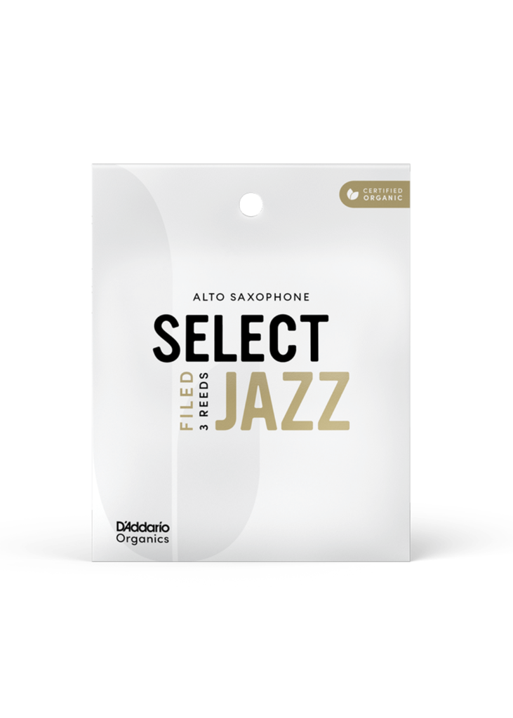 D’Addario Organic Jazz Select Filed Alto Saxophone Reeds - Pack of 3