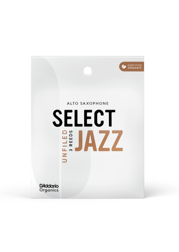 D’Addario Organic Jazz Select Unfiled Alto Saxophone Reeds - Pack of 3 